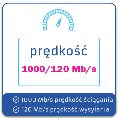 prędkość Internet 1000/120 Mb/s
