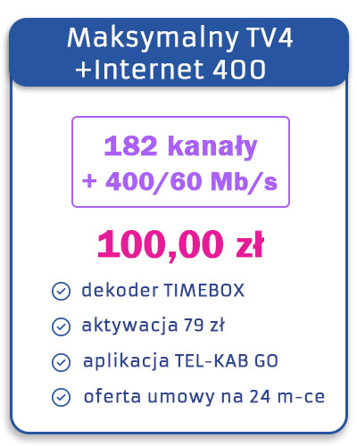 Maksymalny TV 4 + Internet 400/60 Mb/s