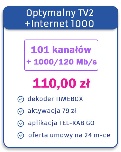 Optymalny TV2 + Internet 1000 Mb/s