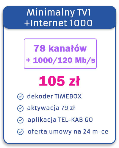 Minimalny TV 1 + Internet 1000 Mb/s