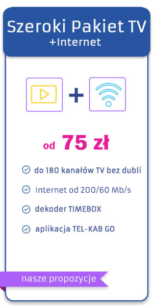 Internet światłowodowy 200 na 60 Mb/s razem z telewizją do 180 kanałów