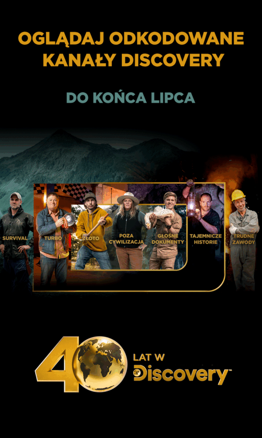 Oglądaj odkodowane kanały DISCOVERY - 40 lat w Discovery