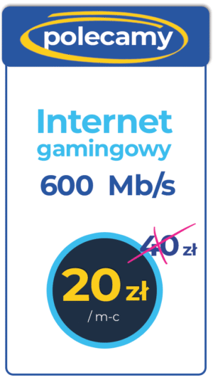 Polecamy Internet w wariancie 600 Mb/s i świetnej cenie. Tylko 20zł miesięcznie w ofercie dla nowych abonentów.